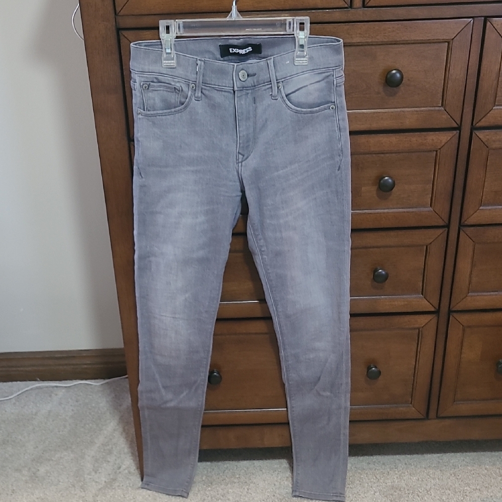 Express Gray Skinny Jeans